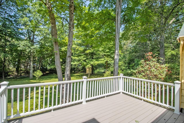841 S Curtis St, Meriden, CT 06450 - deck with a yard and view of wooded area
