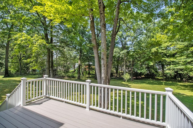 841 S Curtis St, Meriden, CT 06450 - wooden terrace featuring a yard and view of scattered trees
