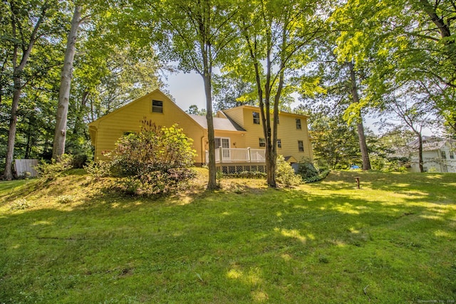 841 S Curtis St, Meriden, CT 06450 - view of grassy yard with a wooden deck