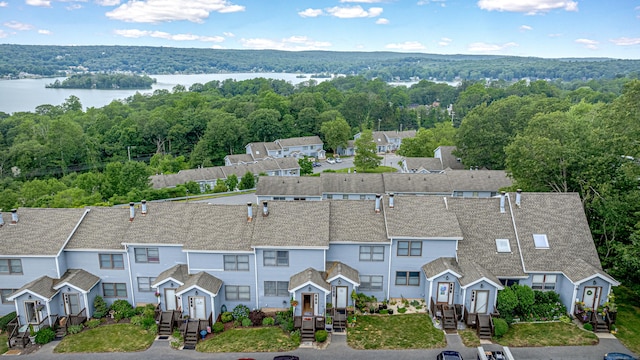 708 Lake Vista Dr Unit 708, East Hampton, CT 06424 - aerial view of residential area featuring a forest and a nearby body of water