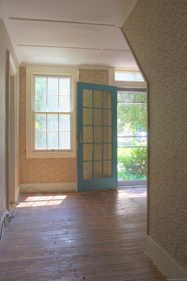940 Saybrook Rd, Haddam, CT 06438 - unfurnished room with wallpapered walls and wood-type flooring