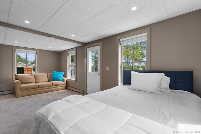 2 Ashby St, Groton, CT 06355 - carpeted bedroom featuring a baseboard radiator and recessed lighting
