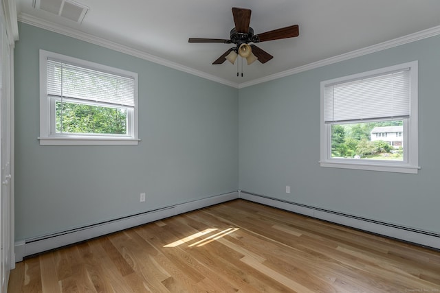 28 Musket Ridge Rd, New Fairfield, CT 06812 - unfurnished room with plenty of natural light, baseboard heating, crown molding, and light wood finished floors