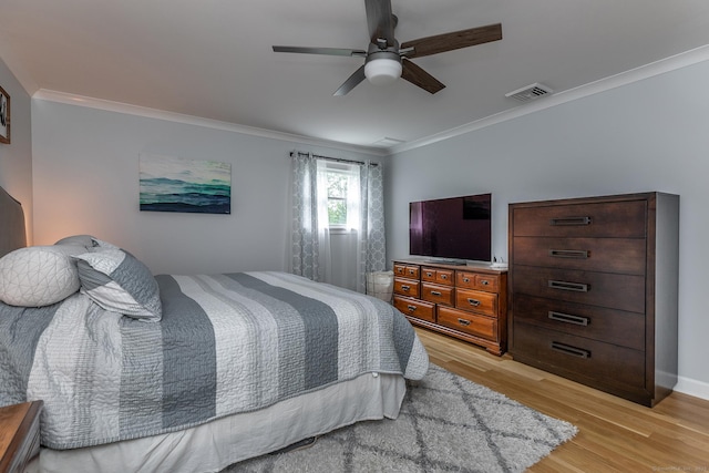 28 Musket Ridge Rd, New Fairfield, CT 06812 - bedroom featuring ornamental molding, light wood-type flooring, and ceiling fan