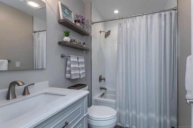 28 Musket Ridge Rd, New Fairfield, CT 06812 - full bath with vanity, shower / tub combo with curtain, and recessed lighting