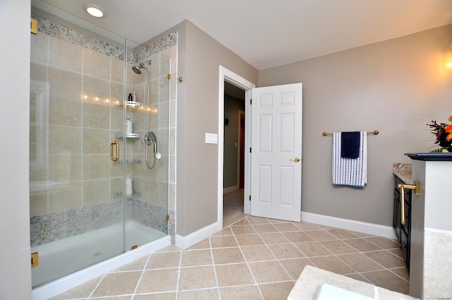 32 Arlington Dr, Avon, CT 06001 - bathroom featuring a stall shower, tile patterned flooring, and vanity
