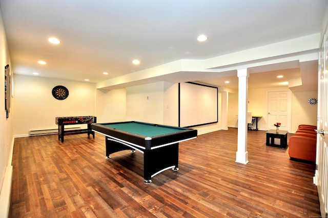 32 Arlington Dr, Avon, CT 06001 - game room with wood finished floors, recessed lighting, and billiards table