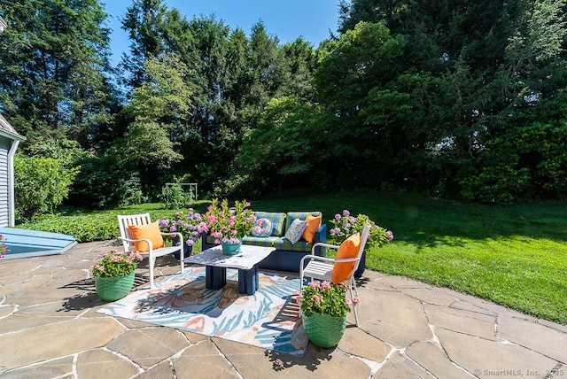 6 Trolley Xing, Old Saybrook, CT 06475 - view of patio with an outdoor living space