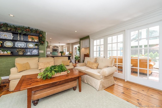 6 Trolley Xing, Old Saybrook, CT 06475 - living room featuring plenty of natural light, light wood-type flooring, and recessed lighting