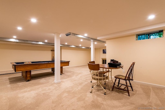 6 Trolley Xing, Old Saybrook, CT 06475 - playroom featuring light carpet, recessed lighting, and pool table