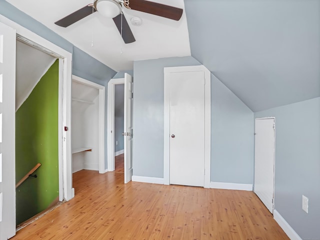 88 Amsterdam Ave, Bridgeport, CT 06606 - additional living space featuring ceiling fan, light wood-style flooring, and vaulted ceiling