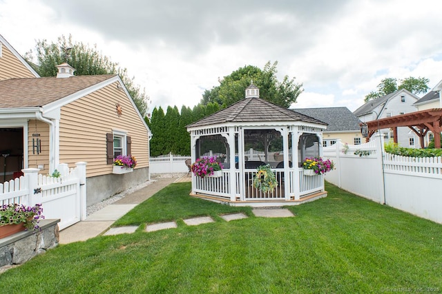 2 Oak Ter, Stratford, CT 06614 - fenced backyard with a gazebo