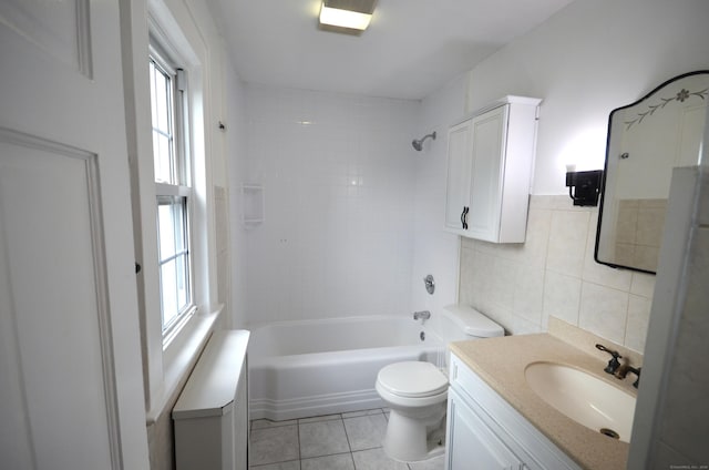 954 Birmingham St, Bridgeport, CT 06606 - full bathroom with tile walls, vanity, shower / washtub combination, and tile patterned floors
