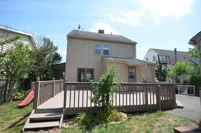 954 Birmingham St, Bridgeport, CT 06606 - rear view of house with a deck