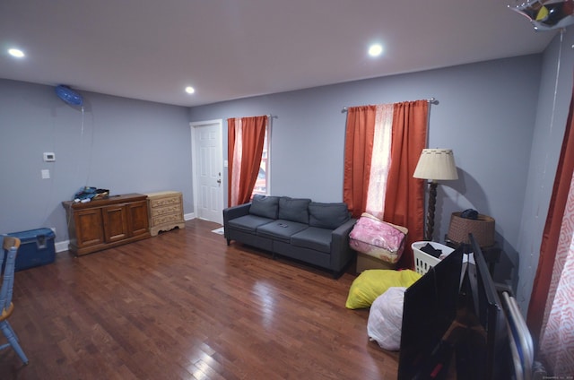 171 Wake St, Bridgeport, CT 06610 - living area with dark wood-type flooring and recessed lighting