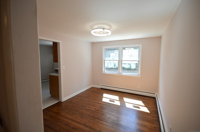 335 Wiklund Ave, Stratford, CT 06614 - unfurnished room with a baseboard heating unit and dark wood-style floors