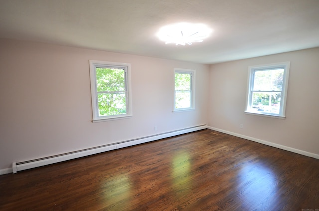 335 Wiklund Ave, Stratford, CT 06614 - spare room with a baseboard heating unit and dark wood-type flooring