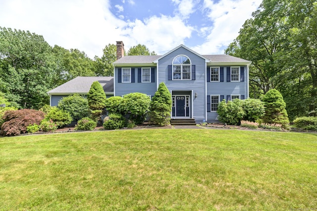 491 Hammertown Rd, Monroe, CT 06468 - colonial house with a chimney and a front lawn