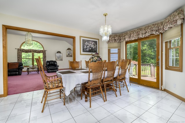 491 Hammertown Rd, Monroe, CT 06468 - dining room with a chandelier and light marble finish floors