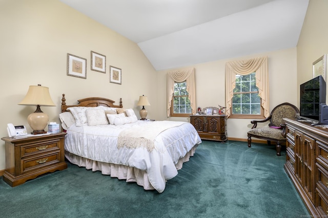 491 Hammertown Rd, Monroe, CT 06468 - bedroom featuring dark carpet and lofted ceiling