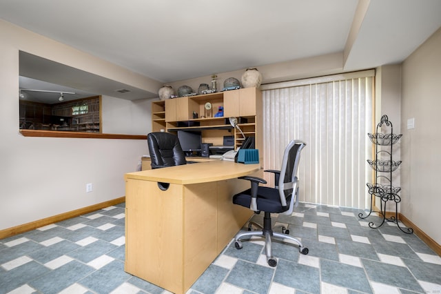 491 Hammertown Rd, Monroe, CT 06468 - home office with baseboards and tile patterned floors