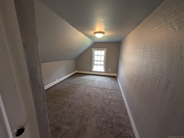 18 Highland St, Plainfield, CT 06354 - additional living space with carpet floors, vaulted ceiling, and baseboard heating
