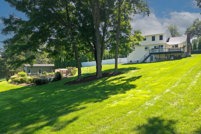 803 Grassy Hill Rd, Orange, CT 06477 - view of yard with stairs and a deck