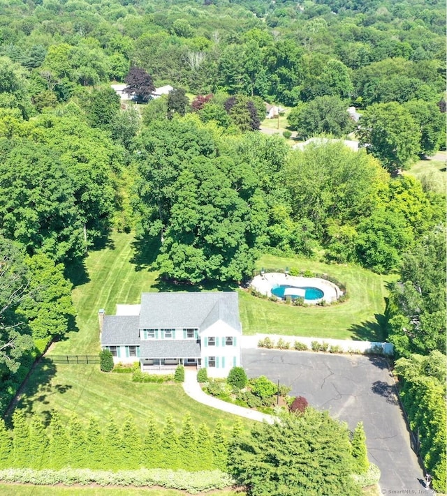 803 Grassy Hill Rd, Orange, CT 06477 - view from above of property with a heavily wooded area