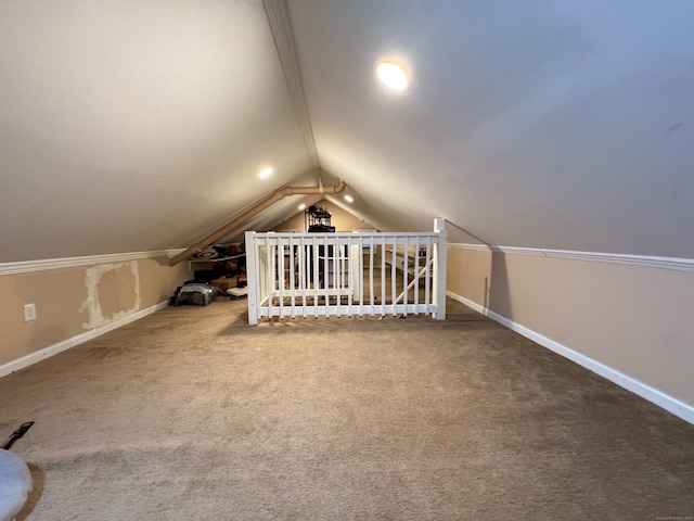 1589 Main St, East Hartford, CT 06108 - additional living space featuring lofted ceiling and carpet