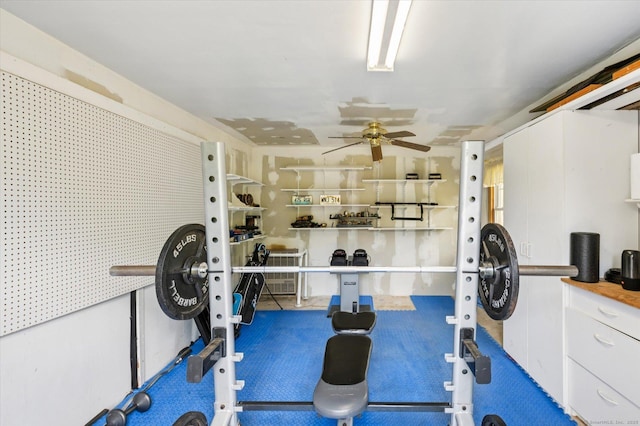 80 Tuckie Rd, Windham, CT 06280 - exercise room featuring a ceiling fan
