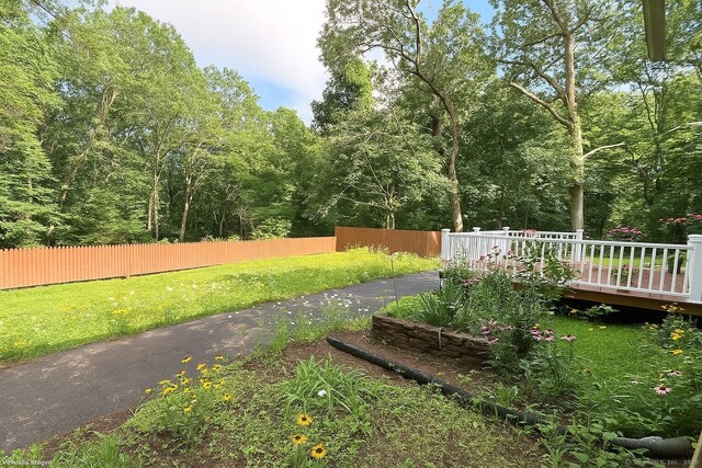 2125 Shepard Ave, Hamden, CT 06518 - view of yard with a wooden deck