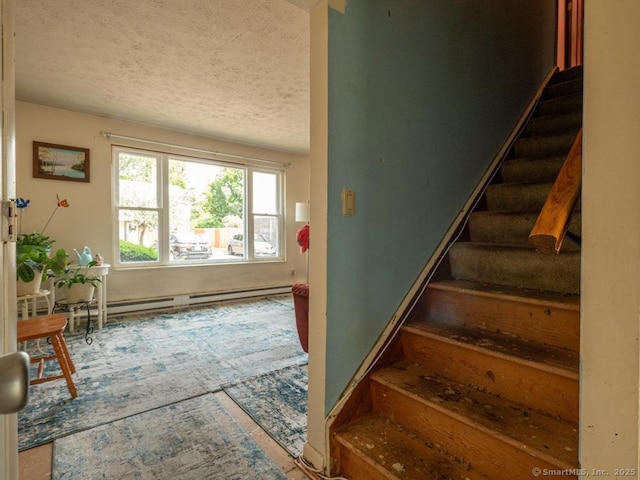 466 Middeltown Ave Unit 17, New Haven, CT 06513 - stairs featuring a textured ceiling