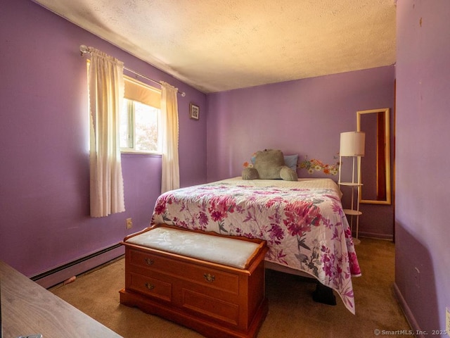 466 Middeltown Ave Unit 17, New Haven, CT 06513 - carpeted bedroom featuring a baseboard heating unit and a textured ceiling