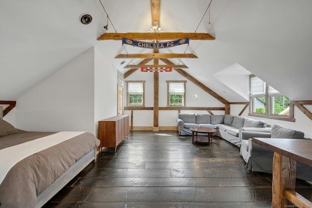 2024 Stratfield Rd, Fairfield, CT 06825 - bedroom featuring dark wood-style floors and vaulted ceiling