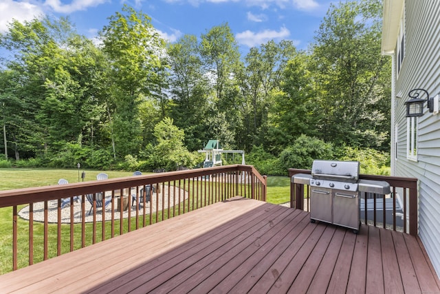 233 Ichabod Rd, Southbury, CT 06488 - deck featuring a playground, a lawn, and area for grilling