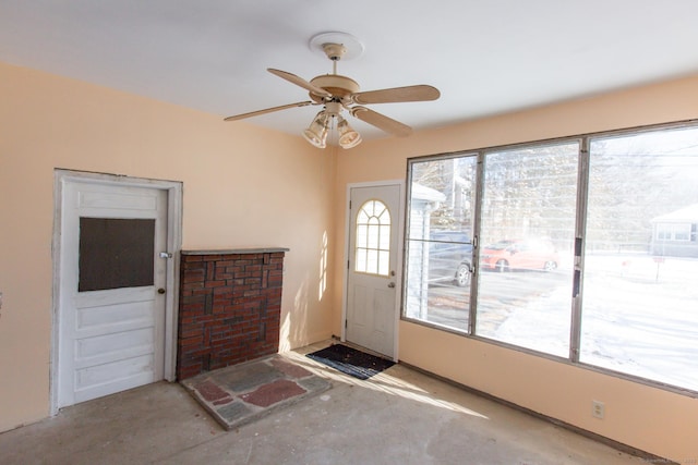 234 Vergason Ave, Norwich, CT 06360 - entrance foyer featuring concrete flooring and ceiling fan