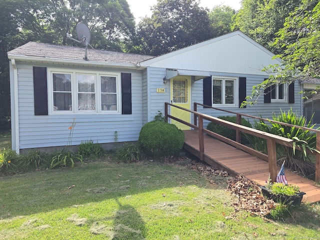 234 Vergason Ave, Norwich, CT 06360 - bungalow-style house featuring a front lawn and a deck