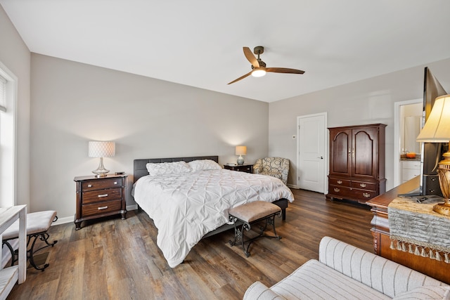 31 Old Oak Ct, Southington, CT 06489 - bedroom featuring dark wood finished floors and ceiling fan