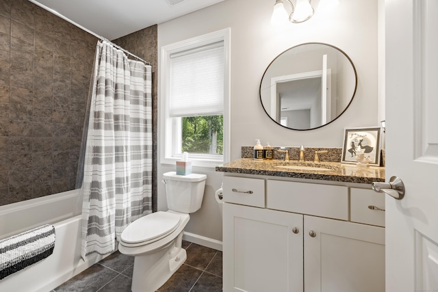 31 Old Oak Ct, Southington, CT 06489 - bathroom featuring vanity, shower / bath combo, and tile patterned floors