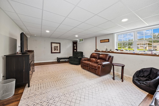 31 Old Oak Ct, Southington, CT 06489 - living area with a paneled ceiling, wood finished floors, and recessed lighting
