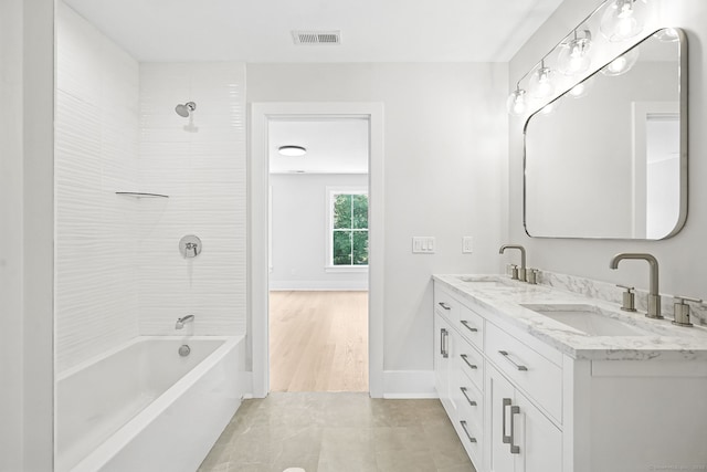 28 Pin Oak Ct, Westport, CT 06880 - full bathroom featuring double vanity, bathtub / shower combination, and tile patterned floors