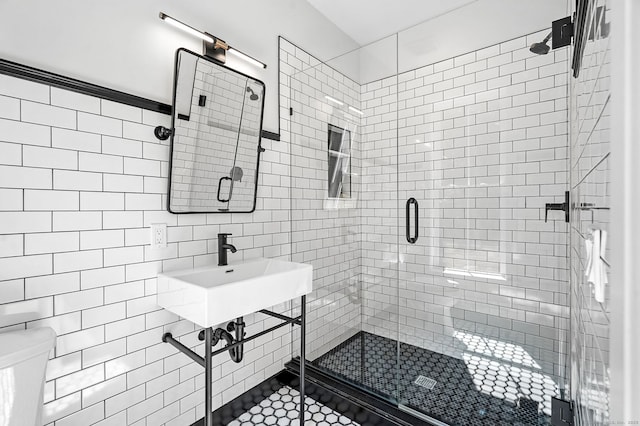 28 Pin Oak Ct, Westport, CT 06880 - full bath with tile walls and a shower stall