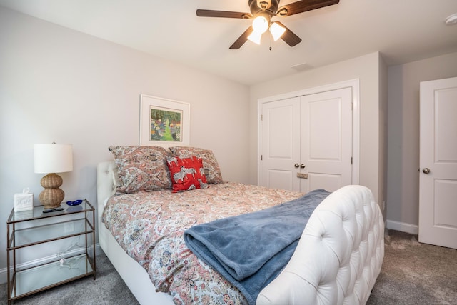 21 Hendricks Ln, Simsbury, CT 06070 - bedroom featuring carpet floors, a closet, and ceiling fan