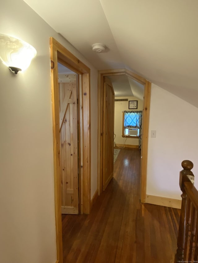 28 Union St, Plymouth, CT 06786 - hallway featuring wood finished floors, an upstairs landing, and vaulted ceiling