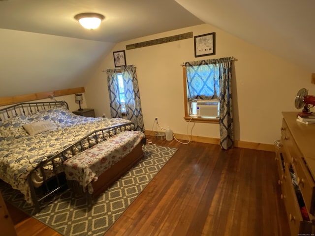 28 Union St, Plymouth, CT 06786 - bedroom featuring cooling unit, wood finished floors, and vaulted ceiling