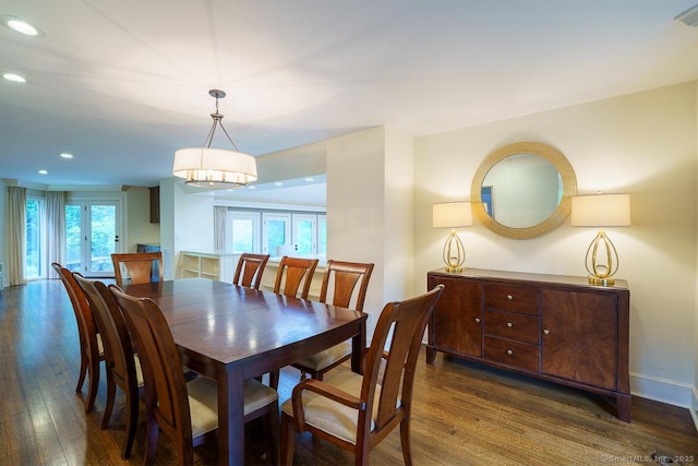 19 Money Point Rd, Stonington, CT 06355 - dining area with dark wood-type flooring and recessed lighting
