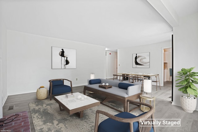 241 Heritage Vlg Unit C, Southbury, CT 06488 - living area with wood finished floors and baseboards