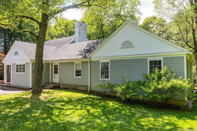 101 Tallmadge Ln, Litchfield, CT 06759 - view of front of home with a chimney and a front lawn