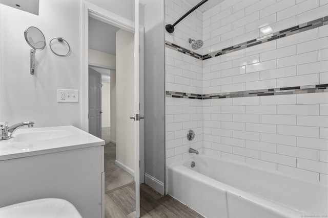 11 Bay Path Way Unit 11, Branford, CT 06405 - full bath with wood finished floors, shower / bathtub combination, and vanity