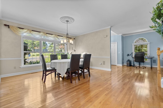 50 Middlebrooks Ave, Trumbull, CT 06611 - dining space featuring a chandelier, light wood-type flooring, ornamental molding, and an office area